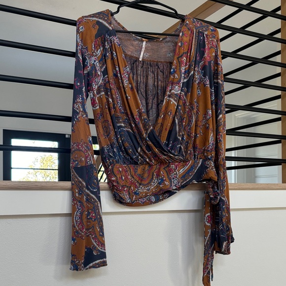 Free People Tops - Free People Multicolor Paisley Wrap Blouse